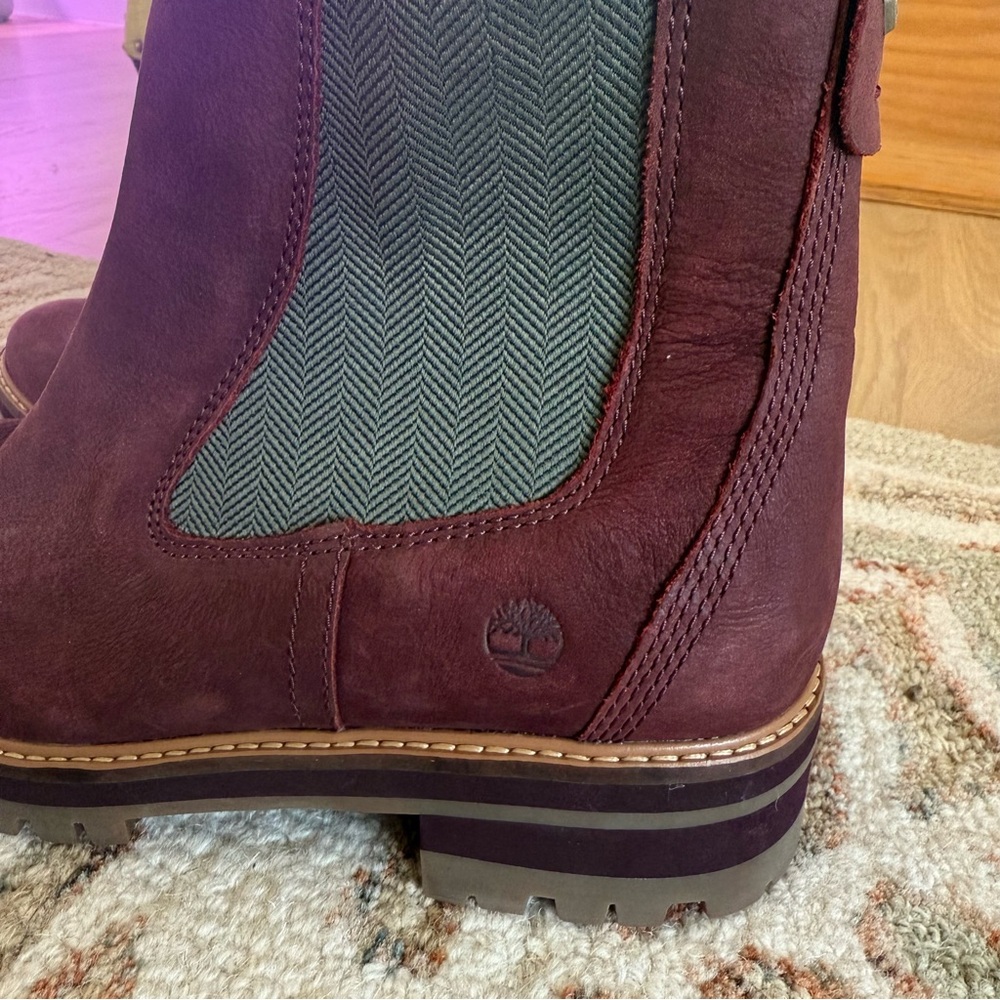Timberland Maroon Leather Chelsea Boots - Picture 3 of 6